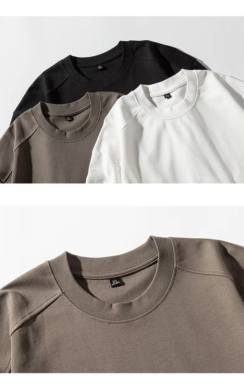 Women’s woman womens Men’s man mens Unisex Genflex Gender Neutral Genderfluid petite-, tall-, plus-, size vintage classic crewneck long sleeves with drop shoulder spring summer style, classic loose-fit casual rib patch round O-neck crew neck Sweatshirt Tops Sweatshirts in brown