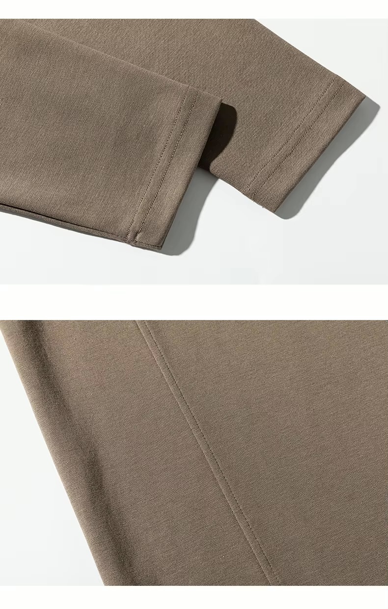Women’s woman womens Men’s man mens Unisex Genflex Gender Neutral Genderfluid petite-, tall-, plus-, size vintage classic crewneck long sleeves with drop shoulder spring summer style, classic loose-fit casual rib patch round O-neck crew neck Sweatshirt Tops Sweatshirts in brown