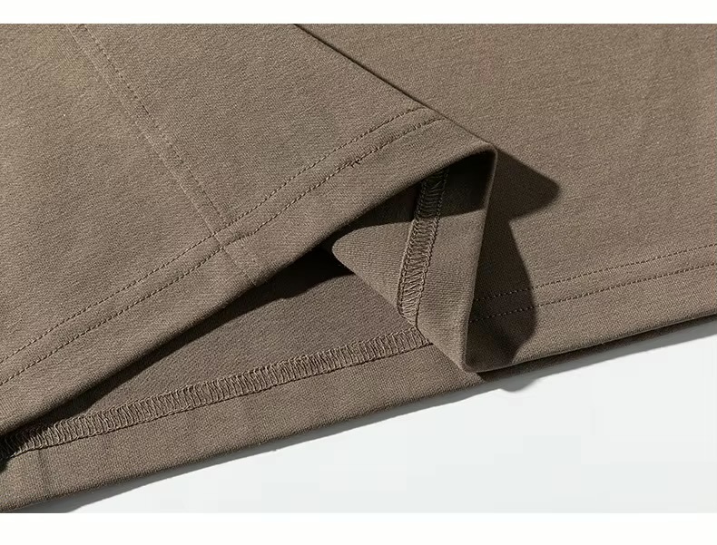 Women’s woman womens Men’s man mens Unisex Genflex Gender Neutral Genderfluid petite-, tall-, plus-, size vintage classic crewneck long sleeves with drop shoulder spring summer style, classic loose-fit casual rib patch round O-neck crew neck Sweatshirt Tops Sweatshirts in brown
