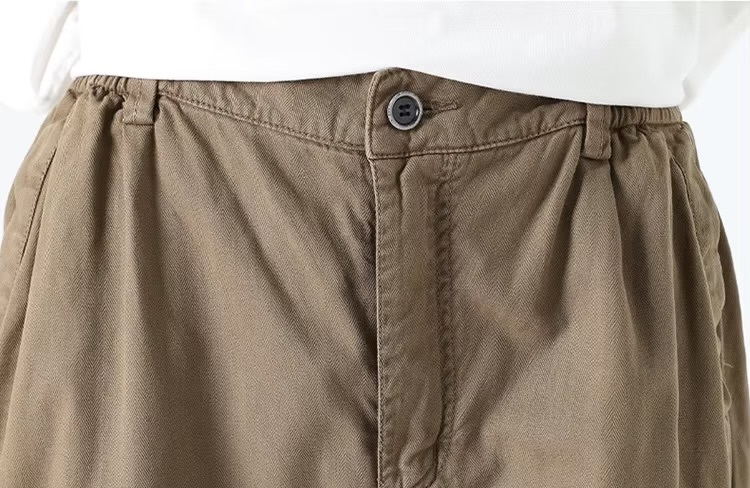 Men&rsquo;s man mens petite-, tall-, plus-, size Straight Loose American Youth Casual Straight Fashion Thin Style S-3XL Mid-rise Wide-leg Baggy Cargo Pants Breathable Thin Trousers in light brown 