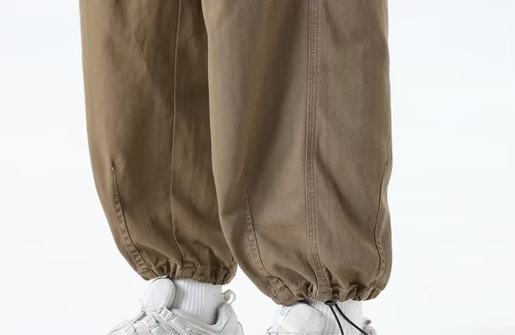 Men&rsquo;s man mens petite-, tall-, plus-, size Straight Loose American Youth Casual Straight Fashion Thin Style S-3XL Mid-rise Wide-leg Baggy Cargo Pants Breathable Thin Trousers in light brown 