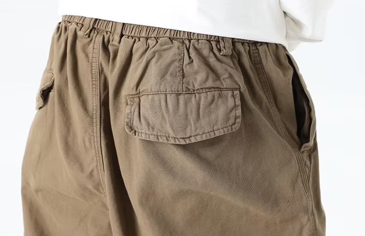 Men&rsquo;s man mens petite-, tall-, plus-, size Straight Loose American Youth Casual Straight Fashion Thin Style S-3XL Mid-rise Wide-leg Baggy Cargo Pants Breathable Thin Trousers in light brown 