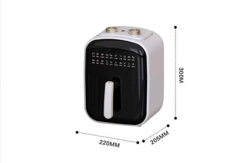 Air Fryer 6L   Electric oil free air frying oven Multifunction 360° baking without oils French fries pizza machine Fried chicken Kitchen fryers ovens appliances cookware in white with black accent color