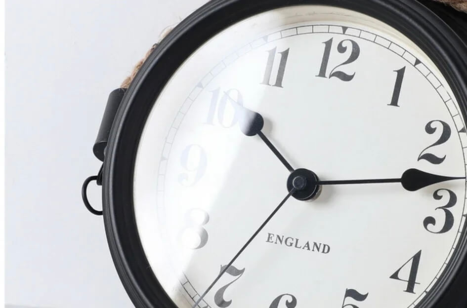 Vintage Metal Wall Clock Decor English Home ENGLAND country cottage style Living Room Wall Hanging Decoration Accessories Kitchen Room Decorative 3D Creative Clocks in Black
