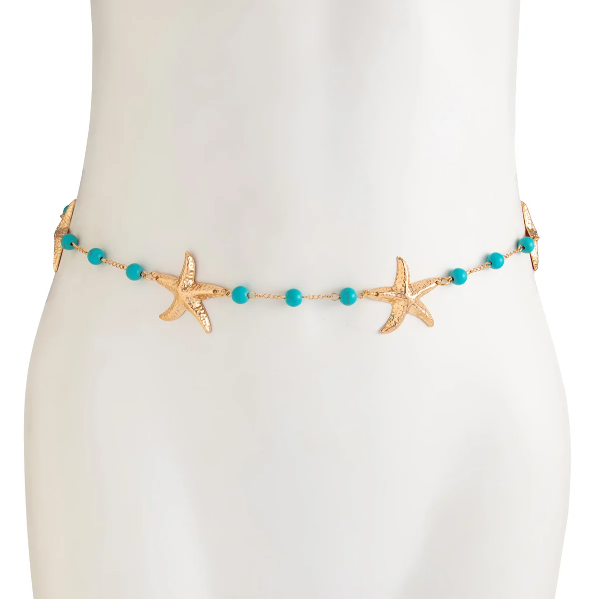 Women’s woman womens Boho Bohemia Bohemian Resin Beaded Starfish Lingerie Chain Waist Belly Belt for Women Summer Bikini Body chains Jewelry festival Holiday vacation getaway beachwear jewellery