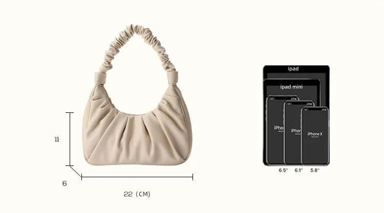 Cloud Bag   Women’s Luxury Designer Faux PU leather fabric Handbag Solid Color Advanced Pleated Armpit Minimalist Handbags Summer Ice Cream Bagels Bags