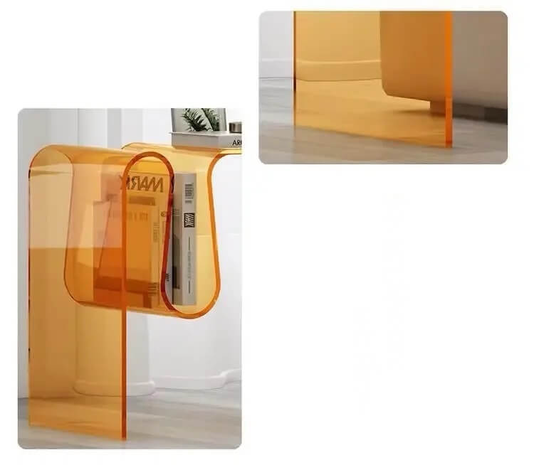 Acrylic Water Drop Coffee Living Room Center Nordic semi-transparent side minimalist table Minimalism Home decor Norway Scandinavia Scandinavian Norwegian Nordic style fashion Bedside Tables in orange