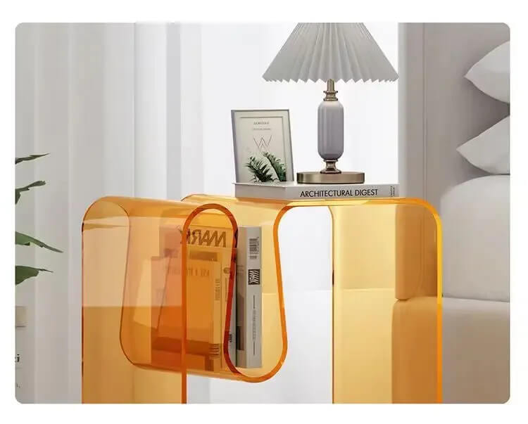 Acrylic Water Drop Coffee Living Room Center Nordic semi-transparent side minimalist table Minimalism Home decor Norway Scandinavia Scandinavian Norwegian Nordic style fashion Bedside Tables in orange