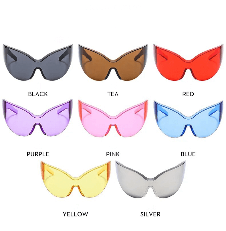 Concave Sunglasses  Anywear Unisex Women’s Men’s Grunge Y2K One Piece Women Vintage Luxury Brand Hip Hop Cat Eye Sun Glasses Fashion womens mens Trend Shades for man woman