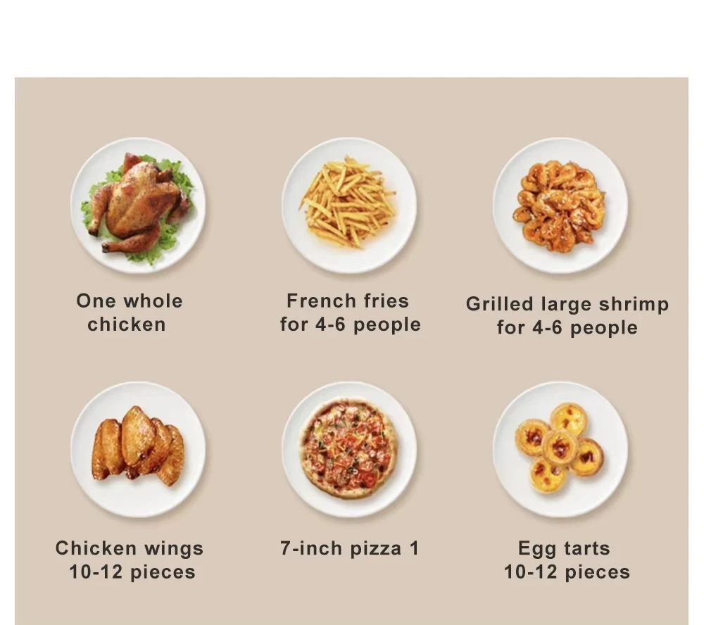 Multifunctional 10L Air Fryer Large Capacity Electric Oven Household kitchen Non-stick Pan Touch Screen Visual 10 Presets Guided Cooking 10L fryers in dark Gray grey with black