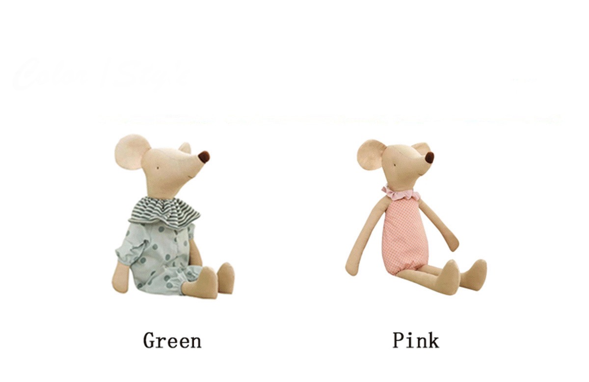 Plush Doll in Cotton-Linen   Cotton And Linen Danish Rat Dolls Gift Cute Baby Mouse Lovely Rats With Clothes Plushie Stuffed animals Kids Birthday Child’s Gifts in Pink Green