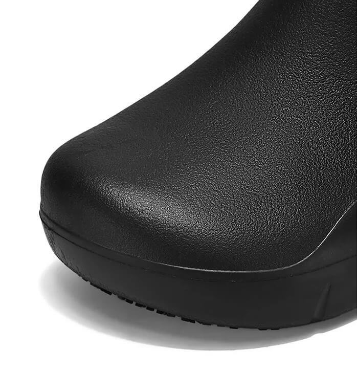 Genflex gender neutral unisex Men’s man mens Women’s woman womens Large size slip-on Kitchen Chef workwear waterproof non-slip oil resistant rubber sole round toe Casual shoes Dutch clogs Footwear in black