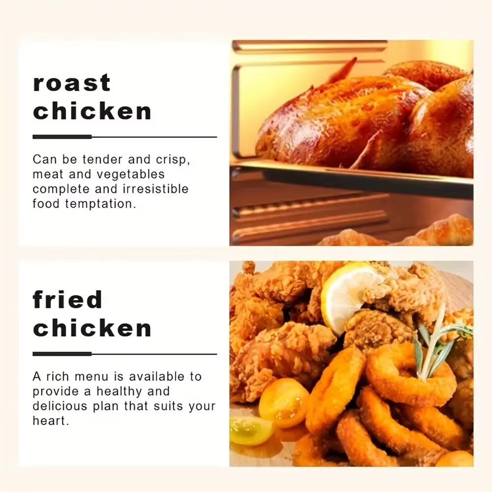 Multifunctional Dual Basket 8L Air Fryer (4L + 4L) Large Capacity Healthy Fryer Oven with Non-Stick Coating Viewing Window for BBQ Baking Roasting for Family UK plug socket Household kitchen Non-stick Pan Touch Screen Visual 10 Presets Guided Cooking 8L fryers in black