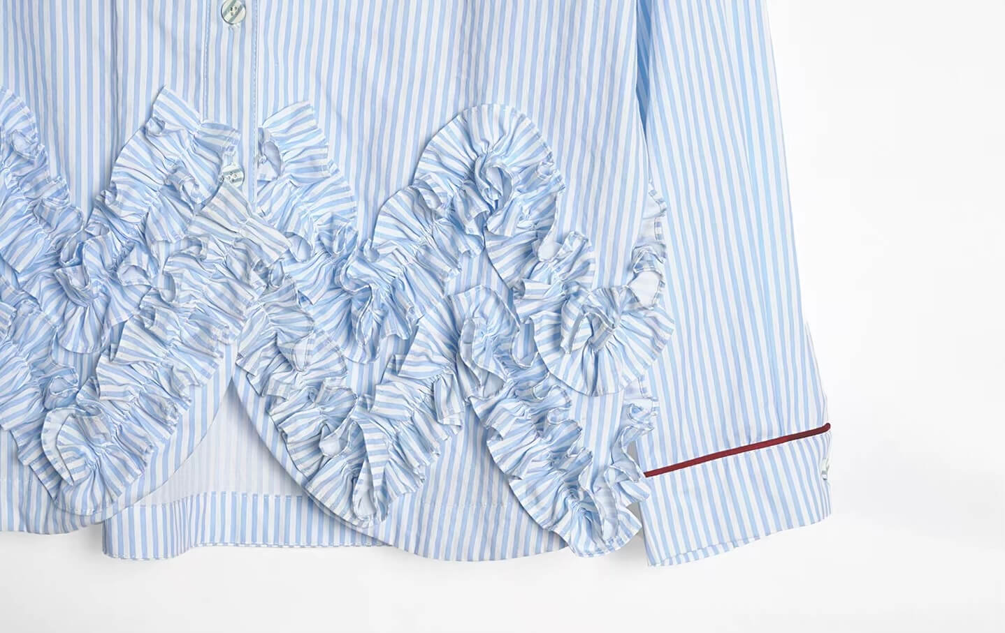 Japanese Ruffle Shirt  Women's ruffled blouses fashion style cotton loose lace design sense small collar ruffled shirts for woman in blue Womens Spring Summer holiday vacation getaway tops #244975