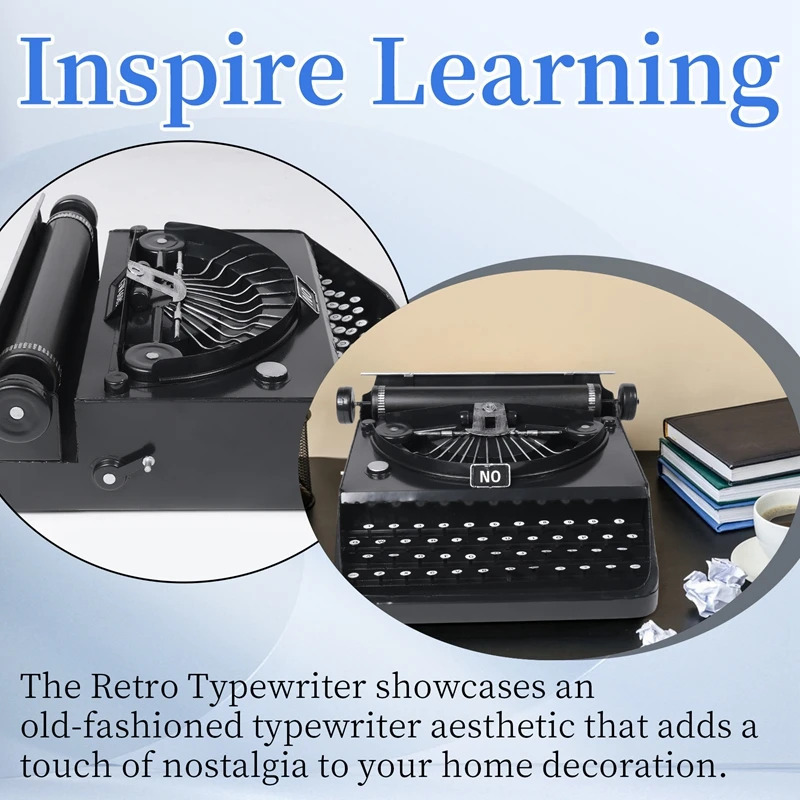 Retro Old-Fashioned Typewriter Home decoration model props ornaments Best gifts for kids Children vintage classic style typewriters in black gifting