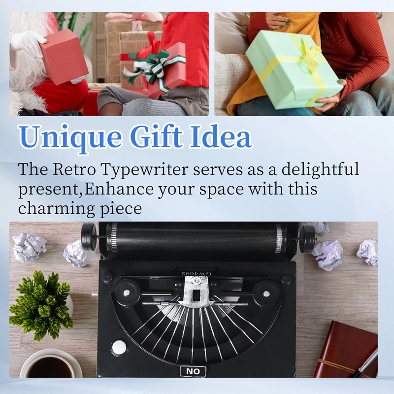 Retro Old-Fashioned Typewriter Home decoration model props ornaments Best gifts for kids Children vintage classic style typewriters in black gifting