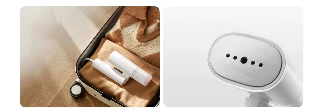 MIJIA Handheld Garment Steamer 2 iron Home Electric Steam Cleaner Portable Foldable Mite Removal Flat Ironing Machines Vacation holiday travel getaway accessory Clothes ironer accessories in white