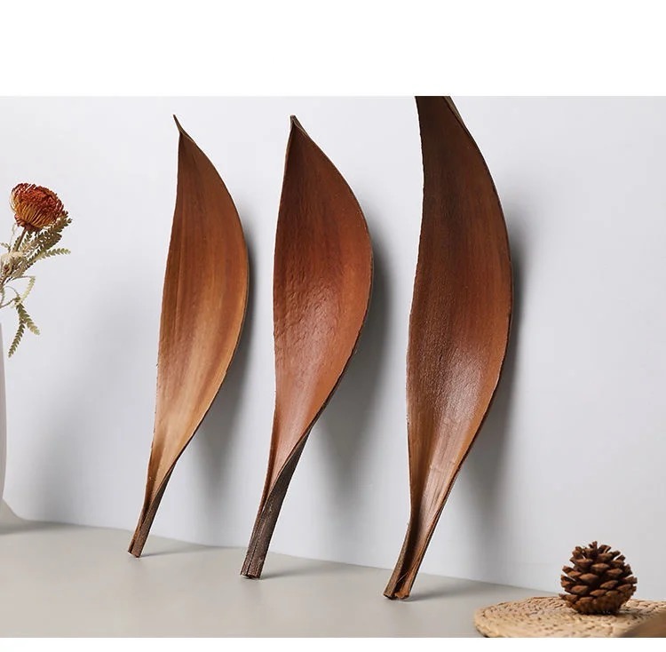 Natural Cocoa Leaf Storage Tray   Plant Leaves Ornaments Living Room Decor Objects Photography Props Decoration For Home Storage Trays in Brown