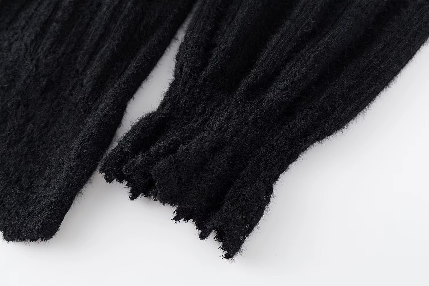 Women’s woman womens petite-, tall-, plus-, size Turtleneck Mockneck casual wool blend long bell sleeves fairy lace hollow-out floral flowers pattern ruffles ruffled ribbed all-match T-Shirts tops clothing in black