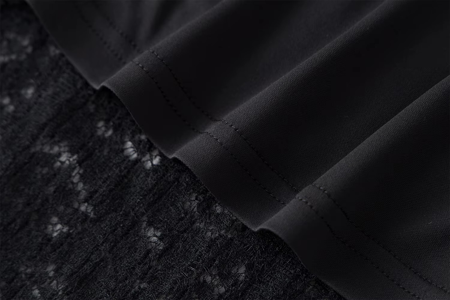 Women’s woman womens petite-, tall-, plus-, size Turtleneck Mockneck casual wool blend long bell sleeves fairy lace hollow-out floral flowers pattern ruffles ruffled ribbed all-match T-Shirts tops clothing in black