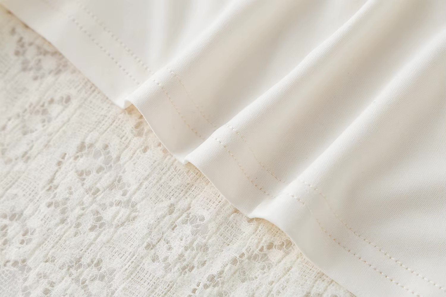 Women&rsquo;s woman womens petite-, tall-, plus-, size Turtleneck Mockneck casual wool blend long bell sleeves fairy lace hollow-out floral flowers pattern ruffles ruffled ribbed all-match T-Shirts tops clothing in white