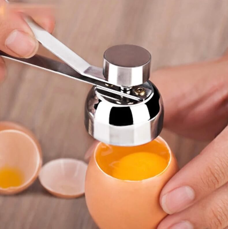 Stainless Steel Egg Topper Cutter Metal Egg Scissors Boiled Raw Opener Creative Kitchen Tool boiled eggs Accessories Cool Gadgets in silver color