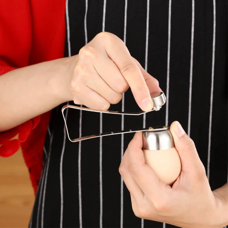 Stainless Steel Egg Topper Cutter Metal Egg Scissors Boiled Raw Opener Creative Kitchen Tool boiled eggs Accessories Cool Gadgets in silver color