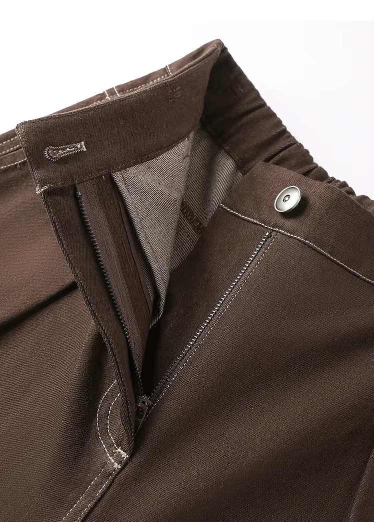 Women&rsquo;s woman womens petite-, tall-, plus-, size Light Luxury High-Quality casual office wfh workwear evening party wear Cotton denim mid-rise straight cut denim jeans Trouser pants in brown
