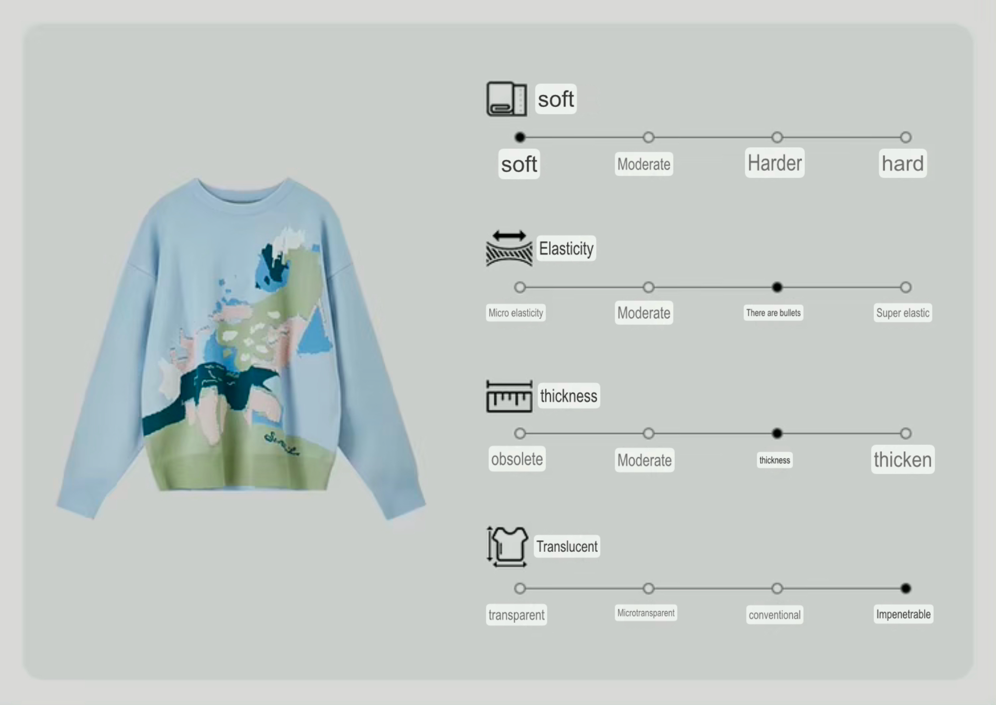 Jacquard Spliced Crewneck Sweater  Women’s winter thick warm round O-neck long sleeves knitted sweaters for woman in light blue office commute wfh womens workwear Pullovers Female petite-, tall-, plus-  size crew neck multicolor landscape art tops #W44E57694