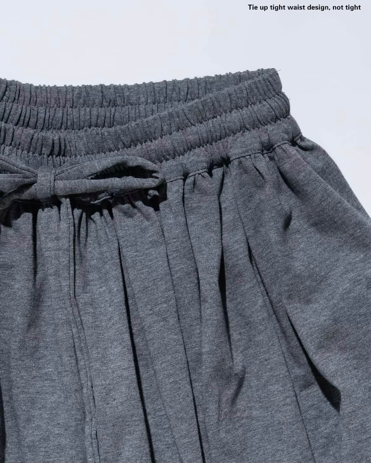 Floral Skirt   Women’s Japanese original A-line Blockbuster Grey knit Polka Dot loose elastic waist strap natural waistline mid-calf skirts for woman in Gray Womens fashion flowers petals style #234157