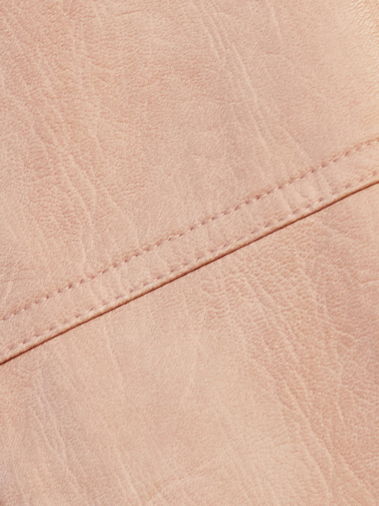 PU Leather Jacket pink      Women's round collarless with double snap button band neckline shoulder long sleeves with reinforced patchwork elbows slant side pockets zipper closure with buckle hem slim fit leisure outerwear Jackets for woman Female Spring womens Fashion outwear coats #MXE11W0714