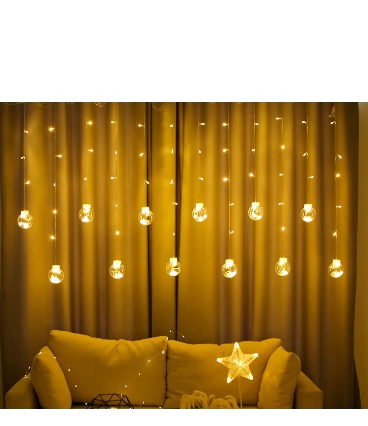 Wishing Ball LED Lights   Plug-in Christmas New Years Holiday Home Room Living Room Decoration Curtain Warm Light Birthday Party Lamp Hanging Event Lighting lamps