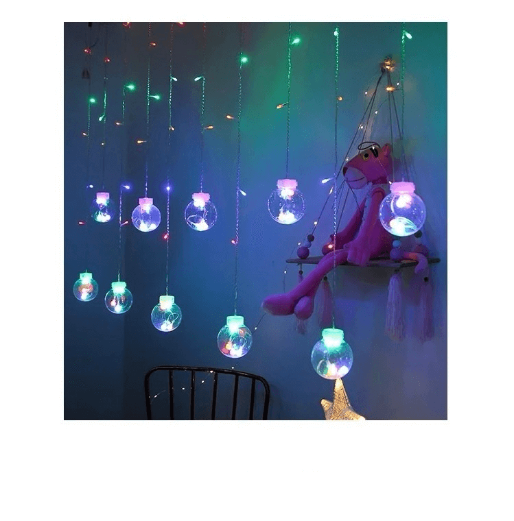 Wishing Ball LED Lights   Plug-in Christmas New Years Holiday Home Room Living Room Decoration Curtain Warm Light Birthday Party Lamp Hanging Event Lighting lamps in colored 