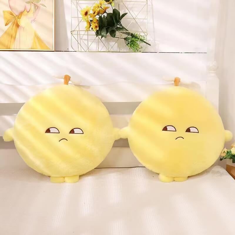 50cm round Yellow Lemon Boy Plush Stuffed Pillow Fruit Seat Cushion with Arms Legs Disdainful Emotion Plushie Sofa Chair pillows cushions Decor Φ 50cm Gift