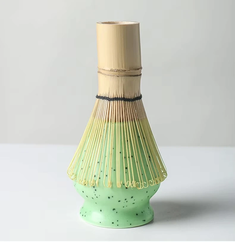 4-8pcs/set Ceramic Matcha Set Tea Bowl Traditional Japanese Tea Making Tools matcha tea-set tea whisk bamboo matcha brush sets in light green