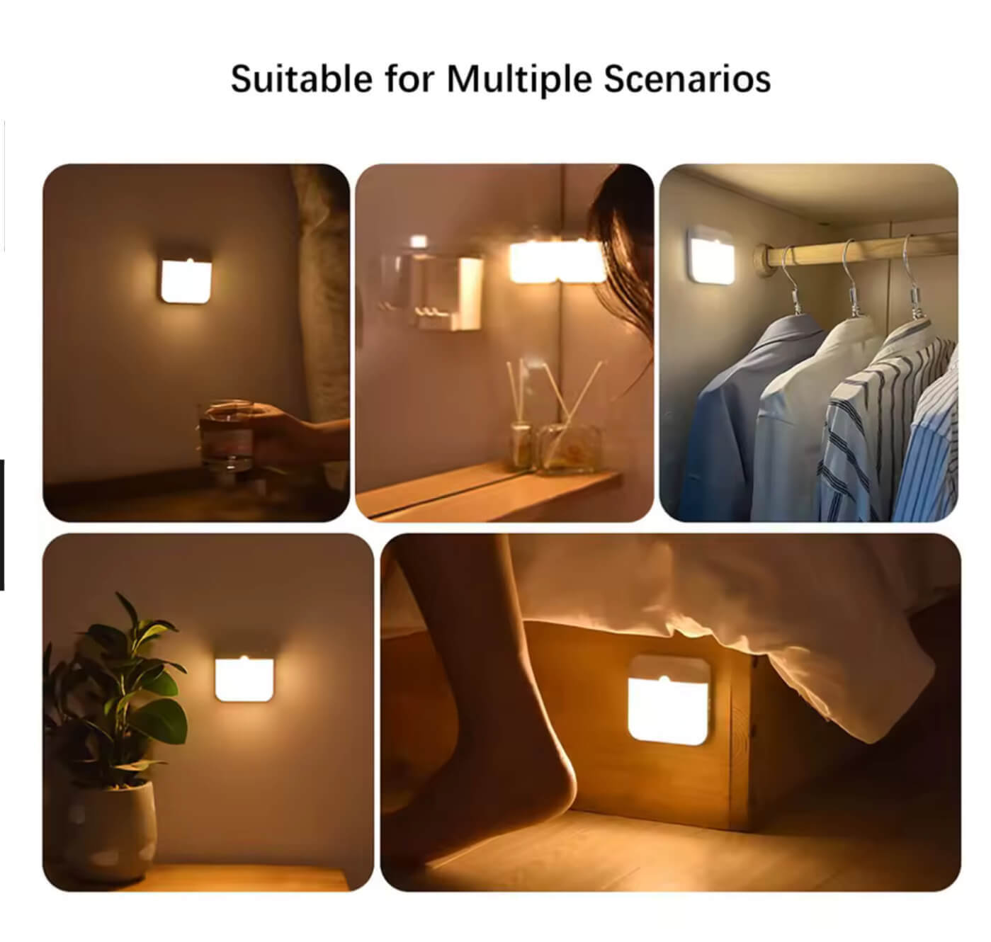 LED Wireless Night Light, Human Motion Sensor Lantern Rechargeable Wall Lamp, for Camping Summer Stairs Closet Kitchen Toilet Lighting lights