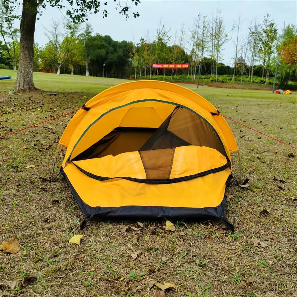 Backpacking Tent    Outdoor hiking camping sleeping bag waterproof lightweight single person mi festival gig gear tents in yellow
