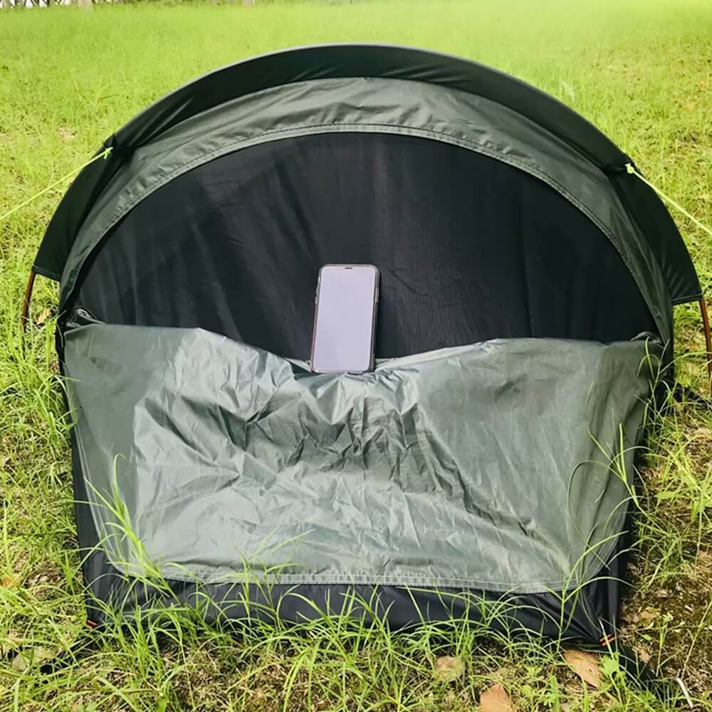 Backpacking Tent    Outdoor hiking camping sleeping bag waterproof lightweight single person mi festival gig gear tents in army green