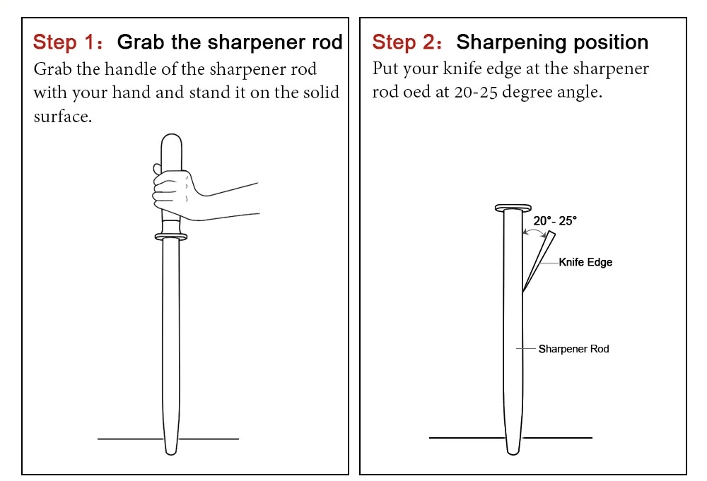 Kitchen Knives Carbon Steel Knife Sharpening Steel, Professional Knife Sharpener Rod, Honing Rod with Hanging Holes in silver color with natural brown wood handle