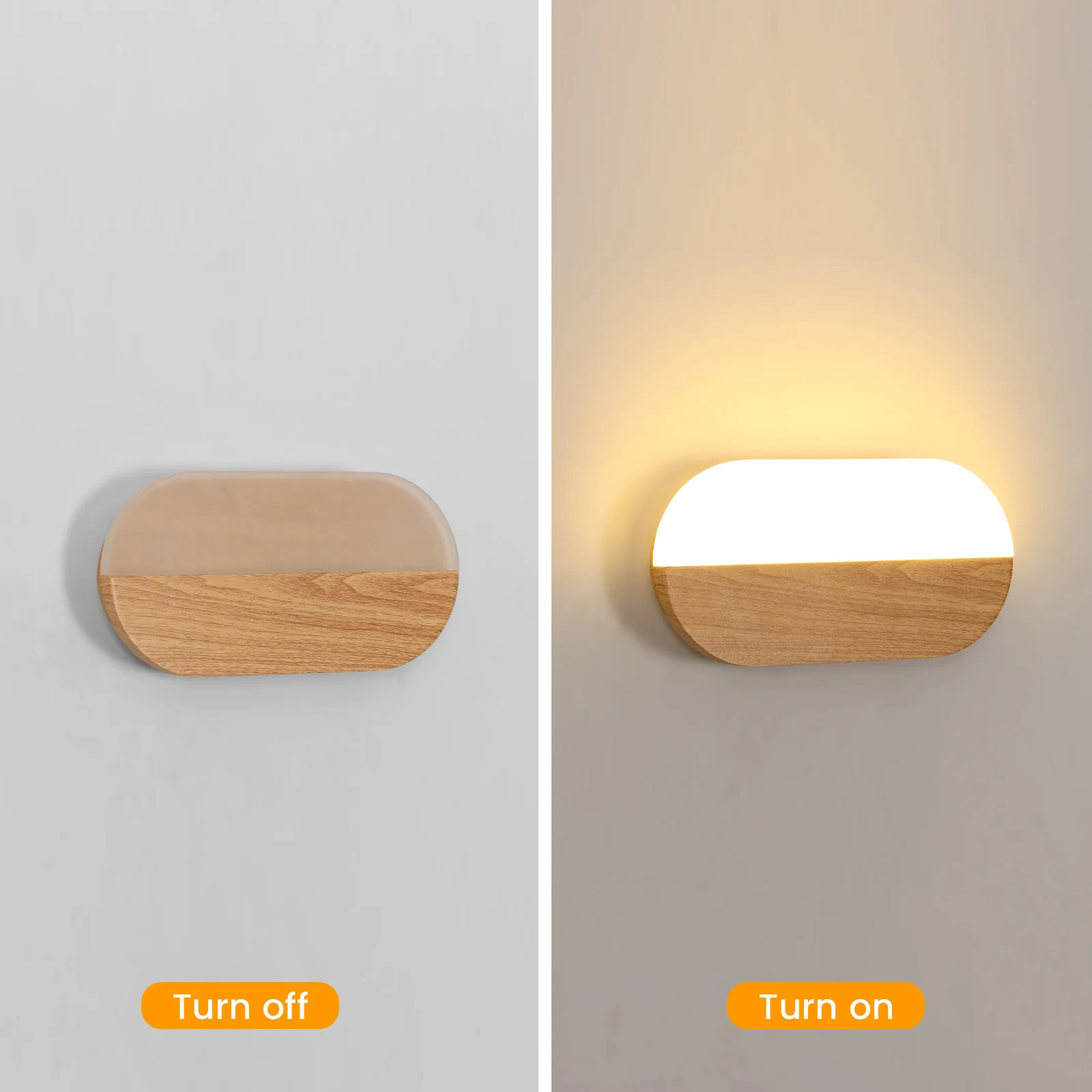 Modern Wall Lights Wooden Wall Sconce Wall Mount for Living Room Bedroom Bedside Hallway entryway entrance foyer (Wood color) Warm Light 3000K lighting