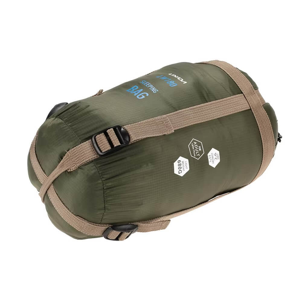 Sleeping Bag    190 * 75cm Outdoor envelope camping travel hiking multifunction ultra-light bags 680g in army green LIXADA mi festival gig gear