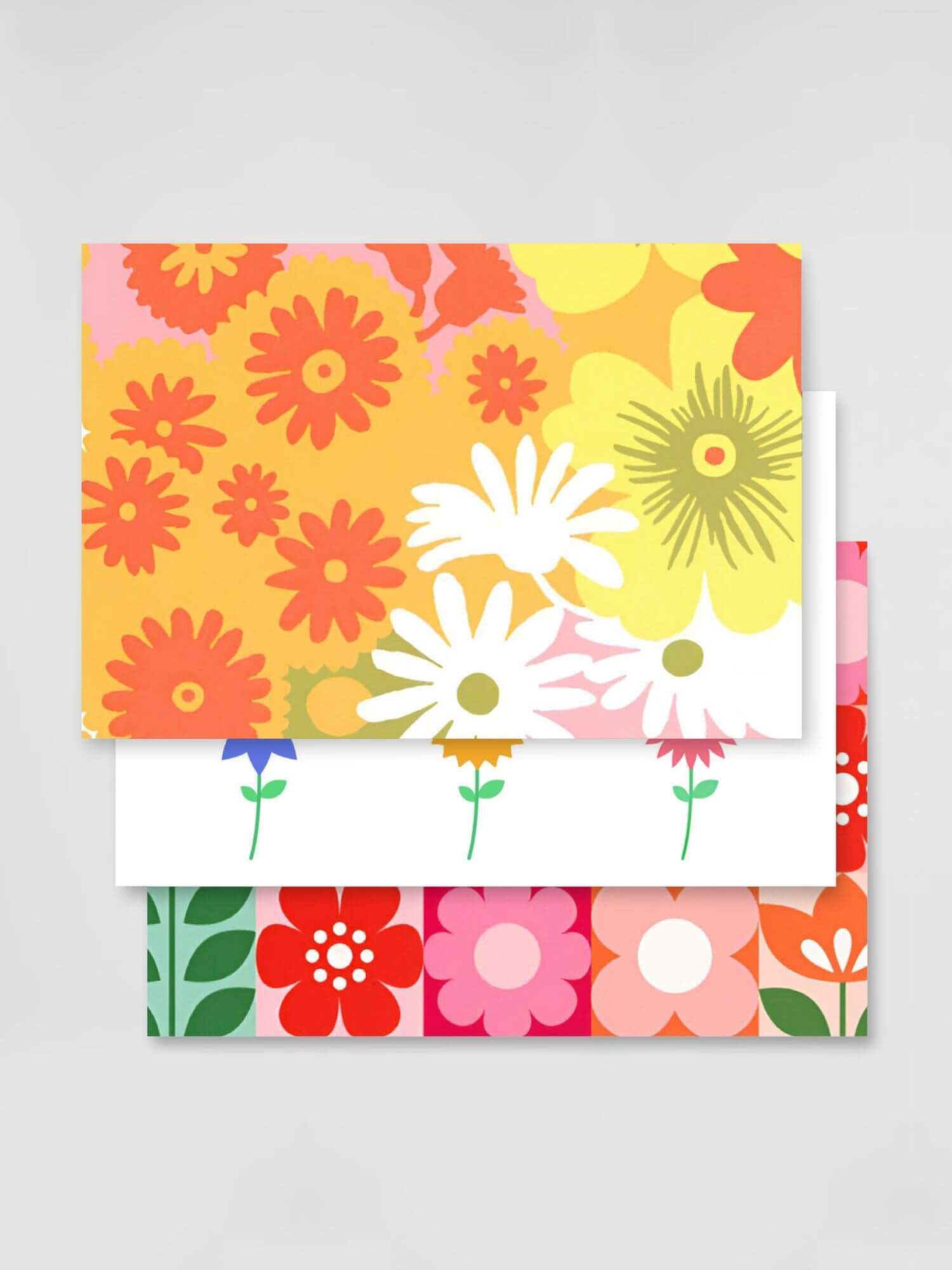 Floral Wrapping Paper Sheets  Yellow White Orange with daisy flowers Birthday Gifts Holiday Seasons Christmas Greetings gifting presents wrappers 