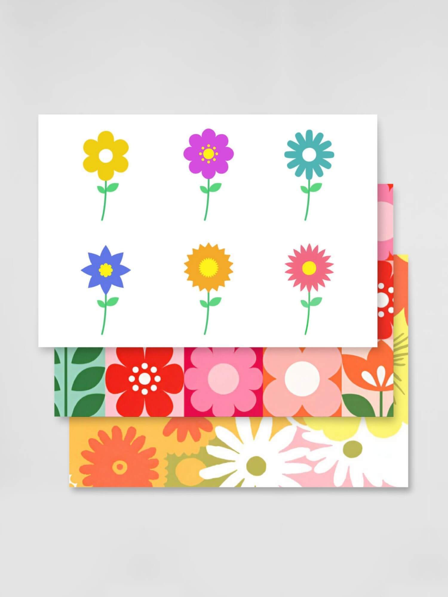 Floral Wrapping Paper Sheets  Yellow White Orange with daisy flowers Birthday Gifts Holiday Seasons Christmas Greetings gifting presents wrappers 