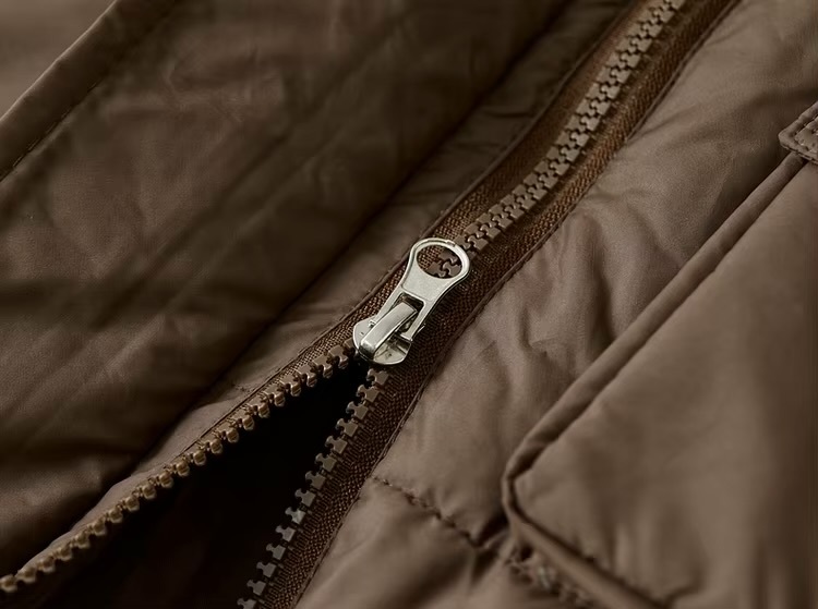 Big Puff Coat     Women’s Winter thick straight hooded geometric cotton quilted parkas solid oversized long sleeves button-up zipper snap button close flap latch seal patch pockets cotton coat for woman in brown Casual mid-length outwear tall-, plus-, size puffer jackets Outerwear coats Female outwear #W44M57388