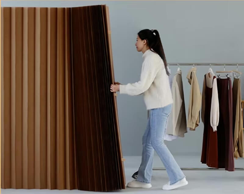 Creative Home Decor Movable White Brown Black Organ Paper Wall Screen Room Dividers Office Partition Removable Folding Baffle in brown, white, black