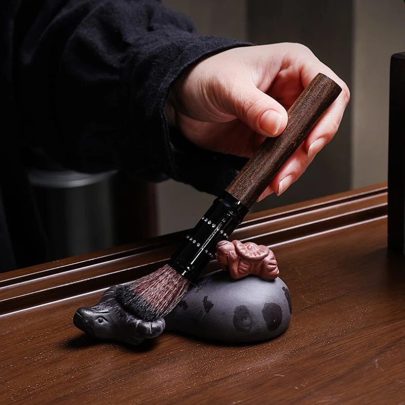 Tea Art Six Gentlemen Set Ebony Rosewood Tea Caddy Spoons Cups Forks Kung Fu Tea Tools Accessories wooden tea ceremony 6-Piece sets