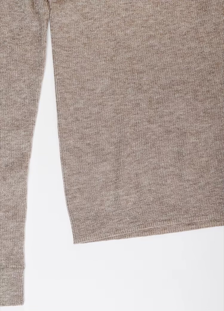 Women&rsquo;s woman womens petite-, tall-, plus-, size Light Luxury High-Quality wool long sleeves angular v-neck knit SoftWool sweater tops sweaters in purple beige color