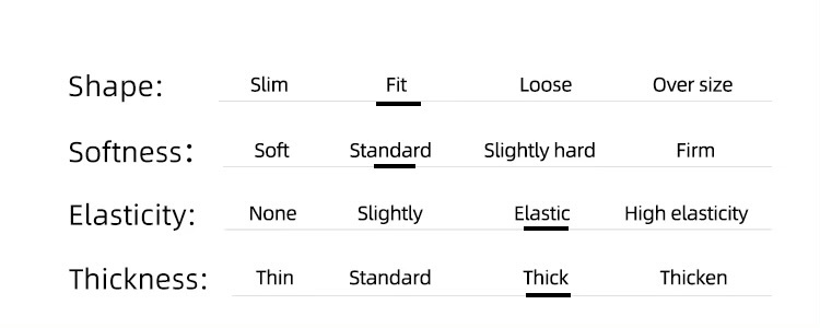 Comfort fit chart