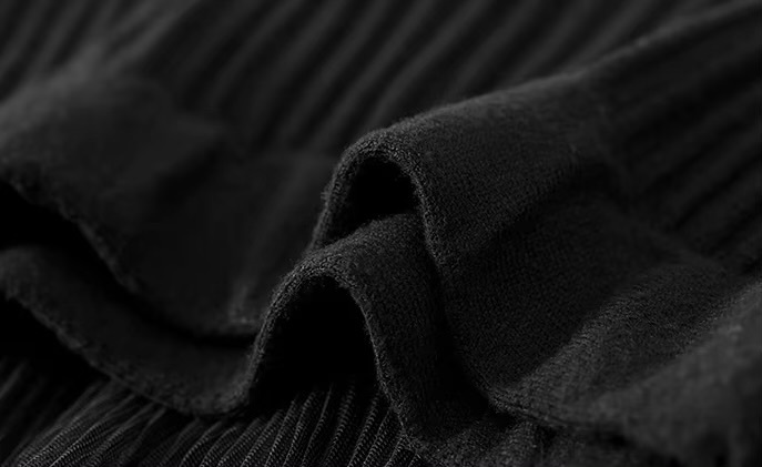 Cake Skirt      Women’s Elegant patchwork mesh gauze pleated detail A-line high rise waist natural waistline knitted regular fit for woman in black Fall Autumn Spring womens pleats folds mid-calf Skirts #W44Q57447