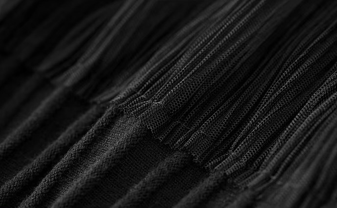Cake Skirt      Women’s Elegant patchwork mesh gauze pleated detail A-line high rise waist natural waistline knitted regular fit for woman in black Fall Autumn Spring womens pleats folds mid-calf Skirts #W44Q57447